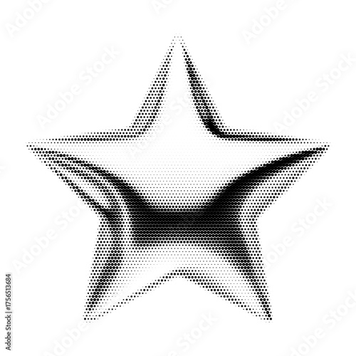 Star vintage y2k halftone art, cosmic stipple brutalist retro vector png with transparent background, celestial 2000s aesthetic photocopy effect tattoo