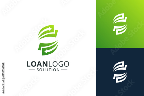 Letter S financial logo template. Abstract monogram logo usable for business, corporate and loan solution.