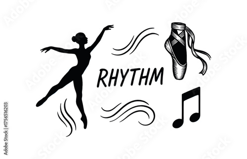 Ballet dance elements for artistic performance and rhythm design