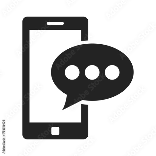mobile chat writes flat vector icon