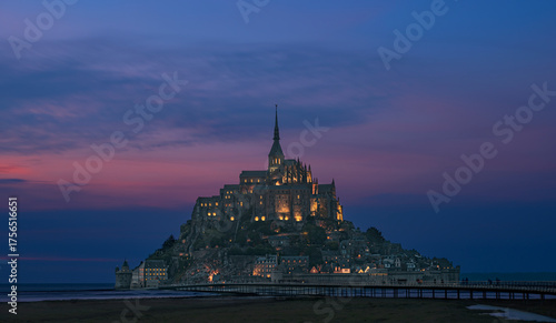 The Abbey of Mont-Saint Michel at Night