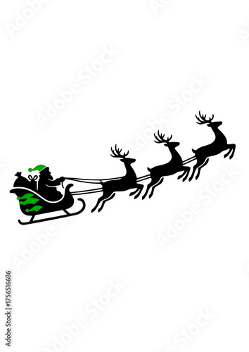 Christmas reindeer with Santa clause