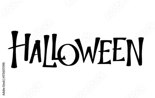 Halloween hand-lettered spooky sign vector