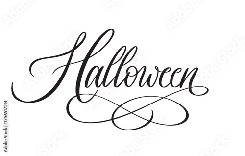 Halloween decorative calligraphy with flourishes sign vector