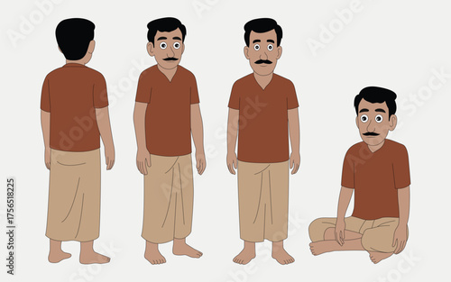 Indian man cartoon character. moral stories for the best cartoon character.