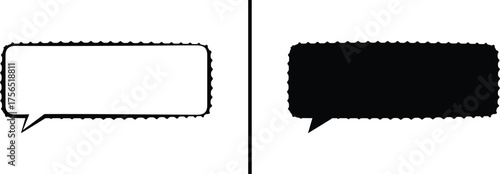 Contrast of thoughts: a black and white conversation bubble, symbolizing duality and communication.