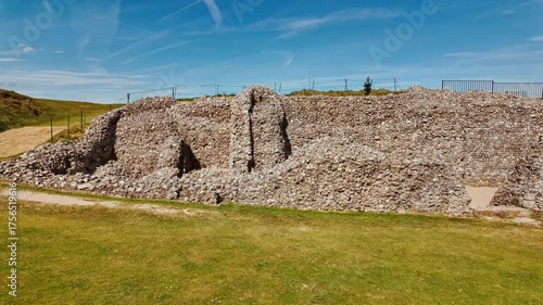 Old Sarum Timelapse captures the shifting light over ancient earthworks at Old Sarum, Salisbury, Wiltshire, England, UK