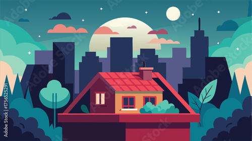 A hidden rooftop gem nestled a the citys rooftops offering a peaceful escape from the hustle and bustle of the streets.