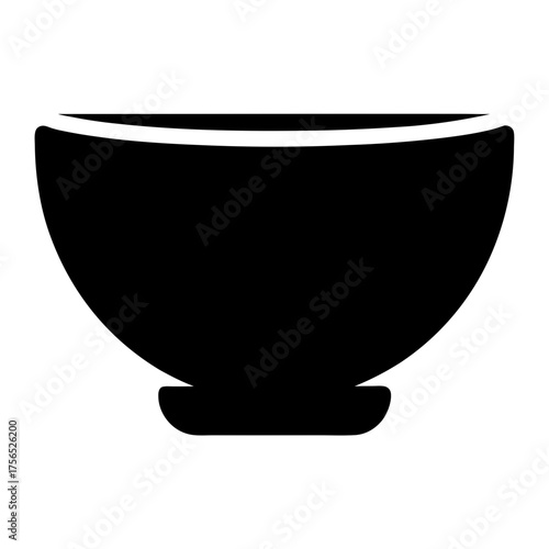 Simple black vector silhouette of a bowl or cup on a pedestal