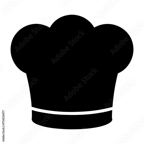 Silhouette of a classic chef's toque for culinary professionalism representation