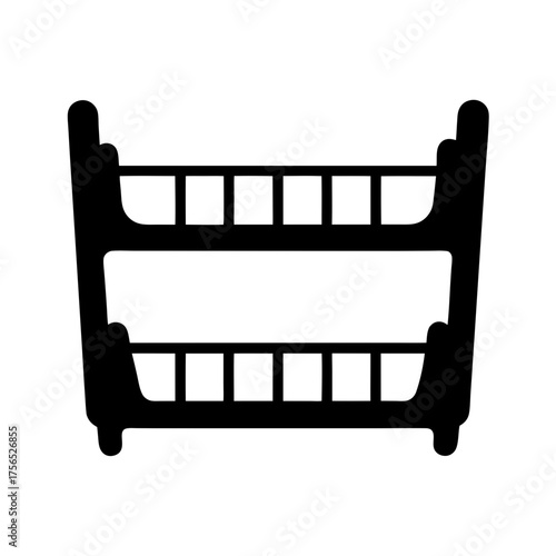 Black and white silhouette of a classic style two tiered dish rack