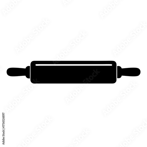 Black rolling pin tool icon for baking and cooking purposes vector