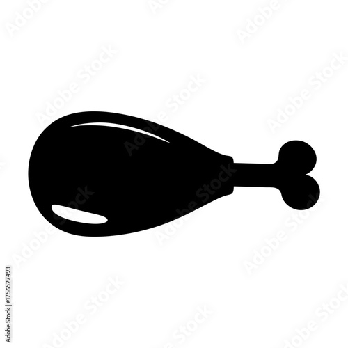 Black silhouette of a delicious looking chicken drumstick or turkey leg