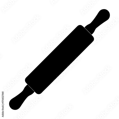 Black rolling pin, a staple in the kitchen for baking and cooking