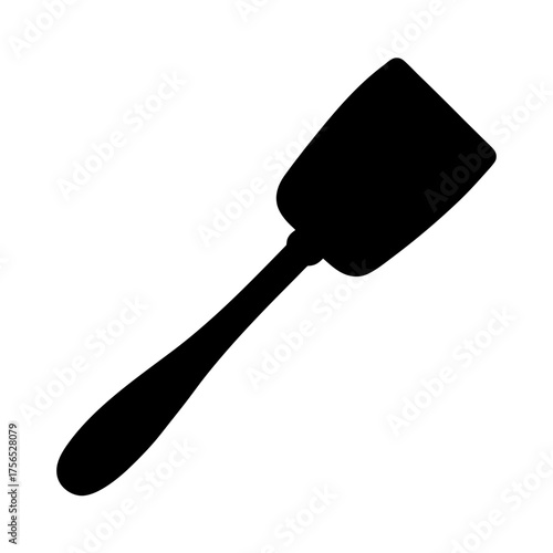 Black spatula silhouette, kitchen utensil illustration, cooking equipment, for flipping food