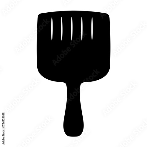 Stylized Black and White Silhouette of a Butterscotch Paddle Candy Shape