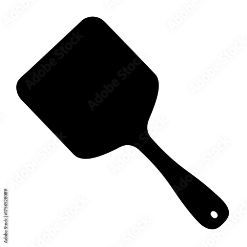 Simple silhouette illustration of a black spatula for cooking food items