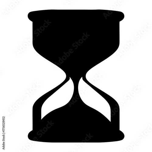 Abstract minimalist black and white hourglass design representing time and deadlines
