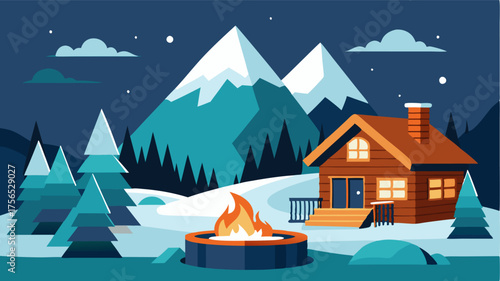 A cozy mountain retreat complete with a bubbling hot tub and a roaring fire the perfect place to relax after a day of hiking or skiing.