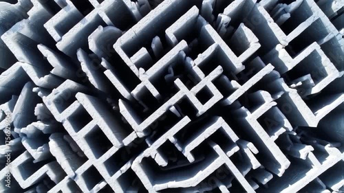 Wallpaper Mural Abstract Labyrinth: Complex Interlocking Shapes Creating a Dynamic Visual Puzzle Torontodigital.ca