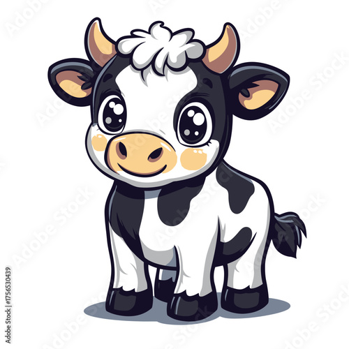 Adorable Baby Calf with Big Eyes and Cute Expression.