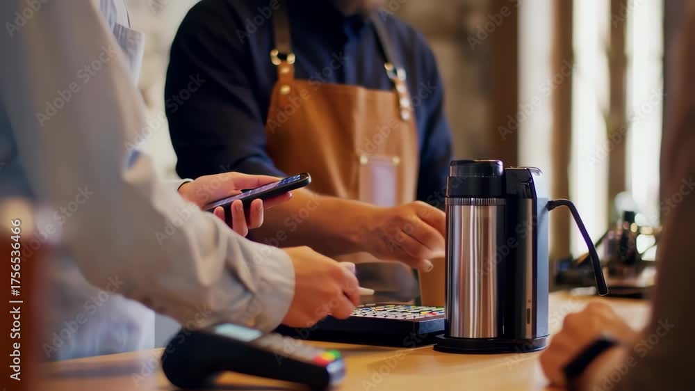 custom made wallpaper toronto digitalCustomer Making a Fast Contactless Mobile Payment with Smartphone at a Modern Coffee Shop Counter