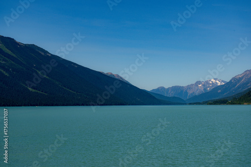 Wallpaper Mural Scenic lake surrounded by mountains under a clear blue sky on a sunny day. Torontodigital.ca