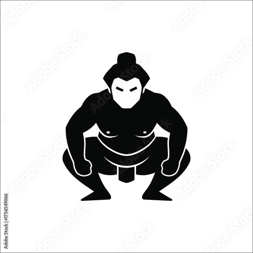 Illustrative sumo wrestler in dynamic pose