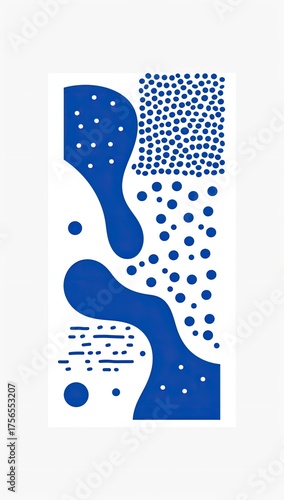 Abstract Blue Liquid Forms Isolated on White. Backdrop for scientific designs