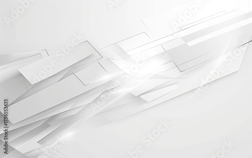Abstract composition on white background. Neutral backdrop for technology concepts