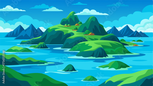 A network of islands boasting rugged coastlines rolling hills covered in lush vegetation and azure waters that stretch as far as the eye can see.