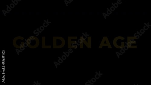 Text Animation with Gold Effect - Golden Age Text Animation on Black Background.