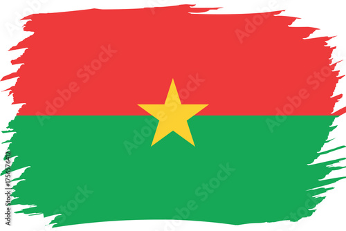 Flag of Burkina Faso. National symbol in official colors. Template icon. Abstract vector background.