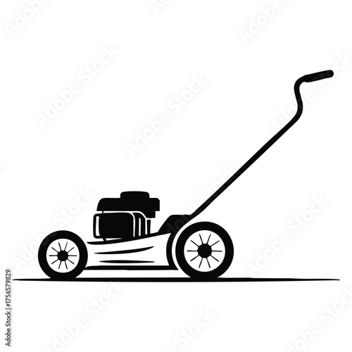 Lawnmower vector sketch icon isolated hand drawn design for infographic website or app gardening landscaping equipment and outdoor maintenance artwork