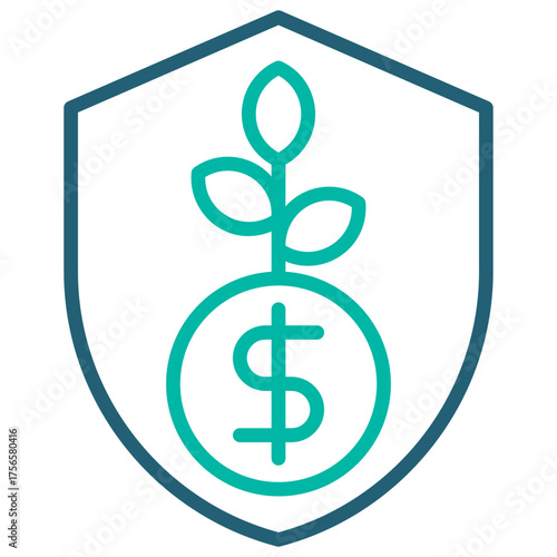 Savings Outline Blue Icon