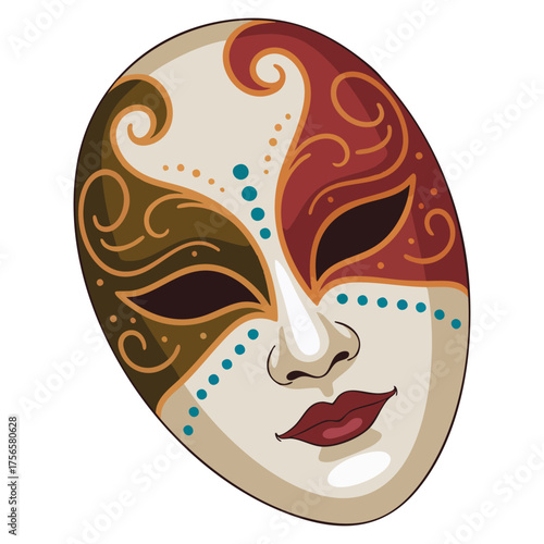 Vector illustration of carnaval mask concept colorful apparel element for women event party isolated on white background suitable for template layout and mockup