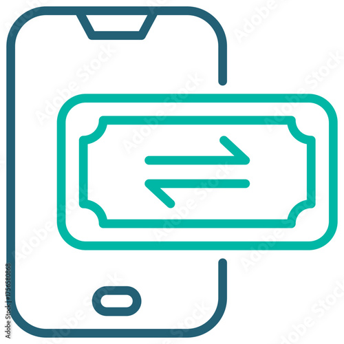 Transaction Outline Blue Icon