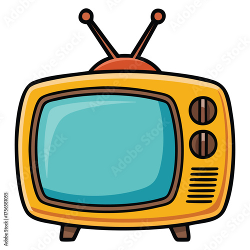 Vector illustration of retro TV isolated on white background perfect for old television flat style vintage media technology or nostalgic design concepts