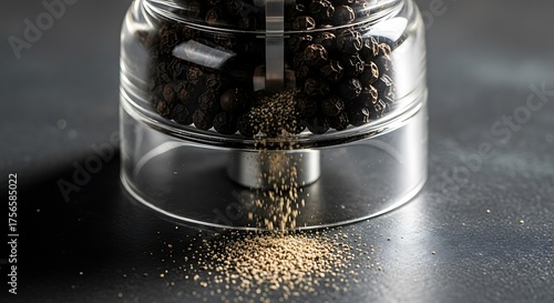 Close-up of a Pepper Grinder in Action.