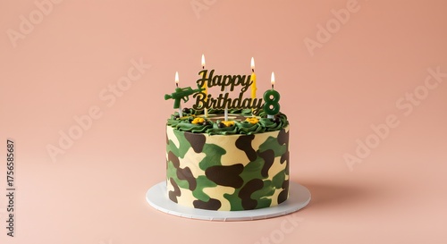 Camouflage Birthday Cake with 