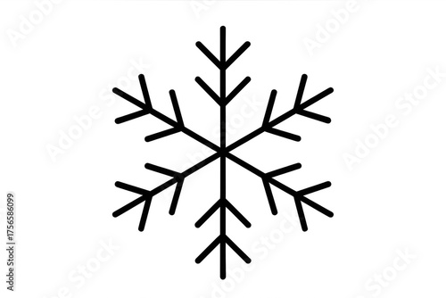 Winter weather snowflake icon line art transparent background