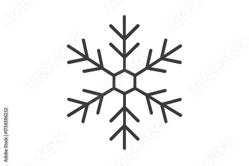 Snowflake icon representing winter, cold, and christmas season
