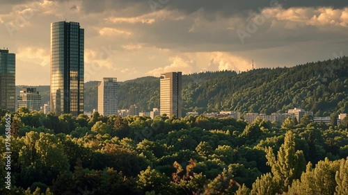 Calming nature-inspired cinematic landscape background, Generative AI