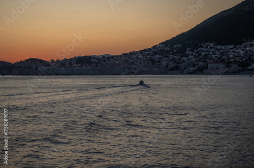 After sunset in Dubrovnik Croatia