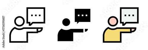 Conjunto de iconos de comunicación personal. Conversación, mensaje directo, interacción y conexión humana. Ilustración vectorial