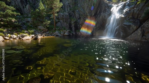 Calming nature-inspired cinematic landscape background, Generative AI