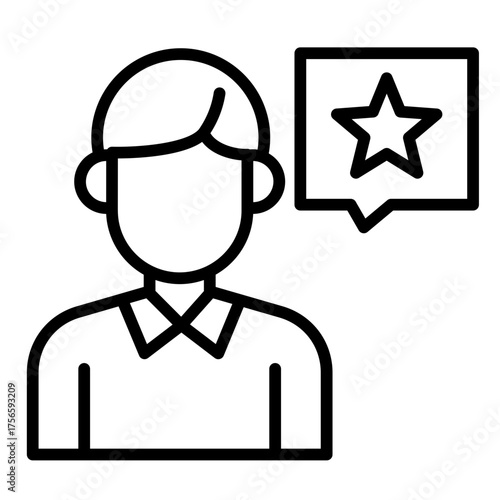 Customer Review Man  Icon Element For Design	