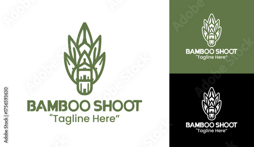 Bamboo Shoot Logo Modern Eco-Friendly Brand Identity
