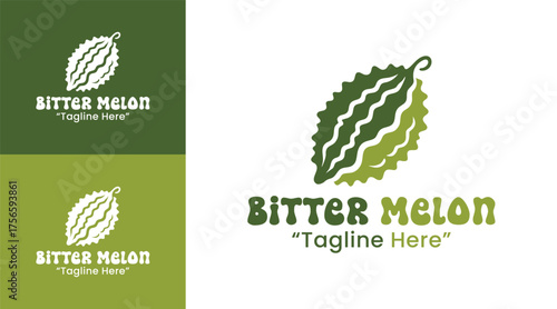 Bitter Melon Logo Elegant Organic Produce Emblem