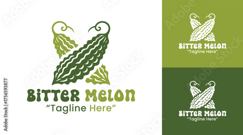 Bitter Melon Logo Fresh Tropical Restaurant Identity